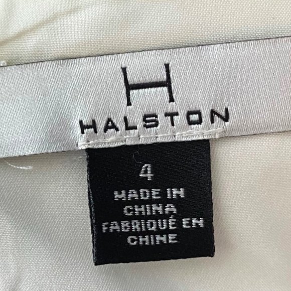 NWT H Halston Dress 4 Small Black Ivory Colorblock Stripe Slvlss Party Cocktail - Picture 7 of 7